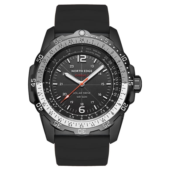 Men's Solar Powered Digital Watch 50M Waterproof Outdoor Sports Watch Luminous Watch