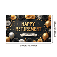 thumbnail image 3 of Happy Retirement Banner Backdrop Decoration for Party Golden Celebration Event Photography Props Background Decoration Retirement Party Banner, 3 of 4