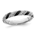 thumbnail image 1 of Black Enamel Band Ring in Polished Sterling Silver, 1 of 3