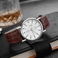 thumbnail image 4 of Classic Roman Dial Men's Watch with Calendar Feature and Trendsetting Leather Strap for and Gifting, 4 of 5