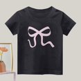 thumbnail image 2 of Plebaso T-Shirts Graphiques en Coton pour Filles, Col Rond, Manches Courtes, T-Shirts Décontractés d'Été, Jolis Hauts pour Enfants Filles, 2 of 3