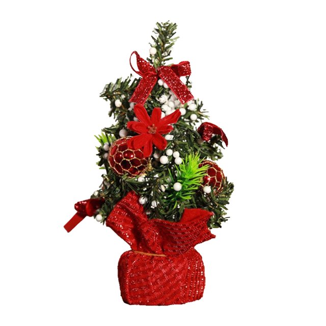 Red Festive Small Christmas Tree For Home And Office Decorations Easy To Display And Store Dimensions 5.91 X 5.91 X 7.87 Inches Weight 0.13 Lb 1Pc