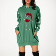 thumbnail image 2 of Kcodviy Femmes Vintage Joyeux Noël Chandail à Capuchon à Fermeture Éclair devant Femmes Robe Imprimée Manches Longues Grande Taille Chandail à Capuchon à Fermeture Éclair Chandails à Capuchon Manches Longues Midi Chandails et Chandails à Capuchon pour Femmes Robes avec Poches, 2 of 5
