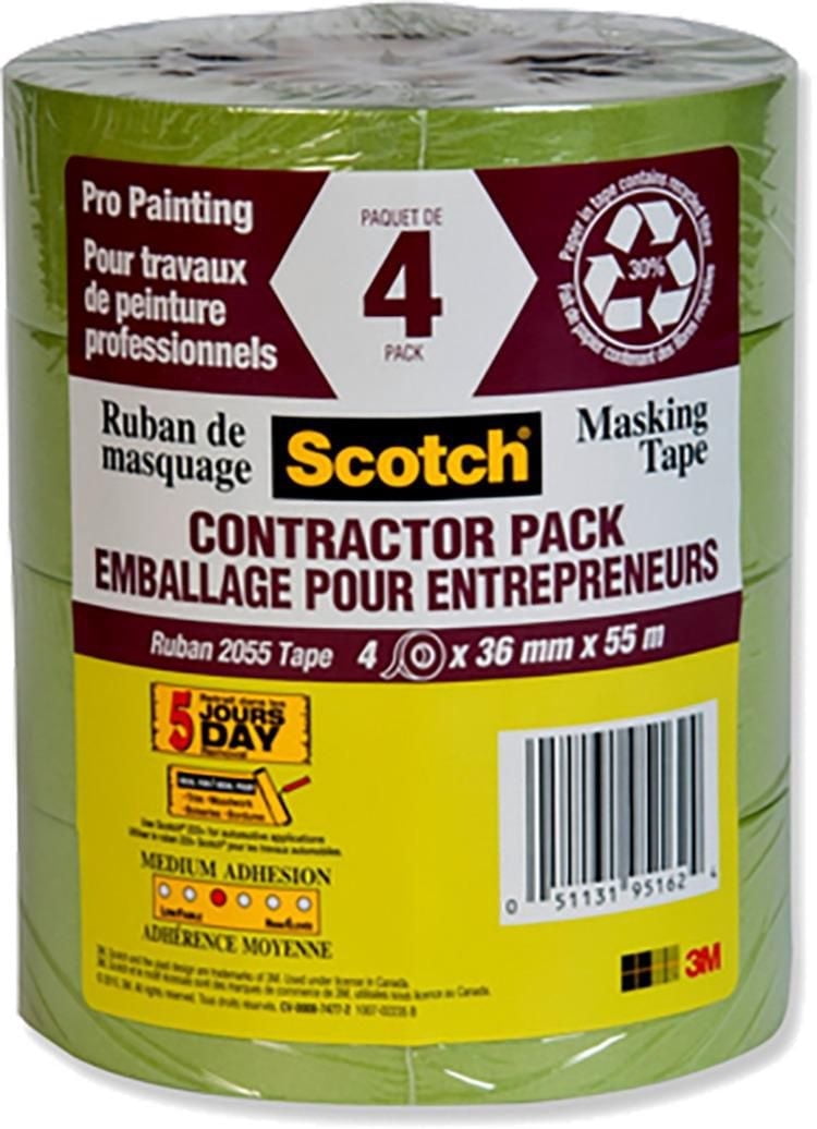3M 2055PCW-36CP 36mm x 55m Green Masking Tape (4pk)