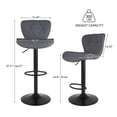 thumbnail image 2 of Hawsaiy Modern Bar Stools Set of 4, Adjustable Faux Leather Upholstered Swivel Bar Stools, Counter Height Bar Chairs with Back for Kitchen Island, Dark Gray, 2 of 7