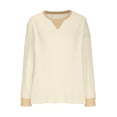 thumbnail image 4 of RXIRUCGD Chandails Molletonnés Surdimensionnés pour Femmes 2024, Col Rond Décontracté, Manches Longues, Hauts en Tricot, Chandail, Jaune, Taille : TG, 4 of 9