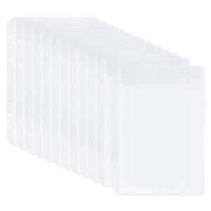 Unique Bargains A5 Binder Single Pocket, 12 Pack PVC Zipper 6 Holes Binder Pouch for 6-Ring Notebook Binder, Clear