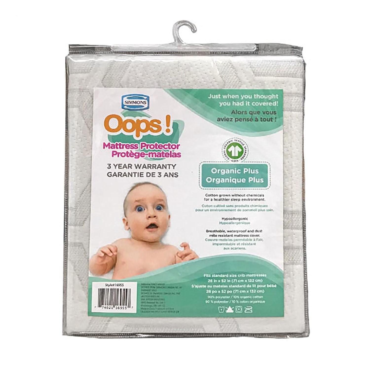 Simmons OOPS Organic Baby Crib Mattress Protector