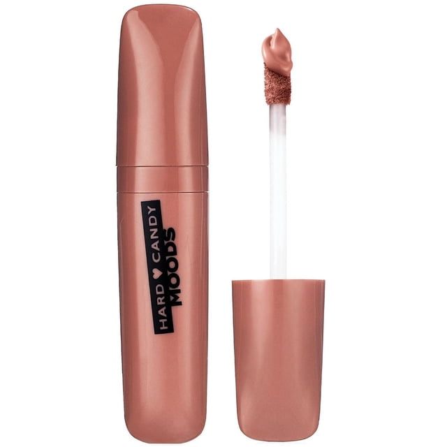 Hard Candy Moods Shadow Paint cream eye shadow and shadow primer in matte finish, showing closed tube and applicator wand with nude pink cream, providing blendable, smudge-proof eye color ideal for priming or lining.