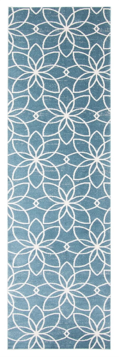 Tapis Lavable ECARPET Floral pour Chambre, Salon, Chambre d'Enfant, Couloir