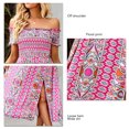 thumbnail image 4 of ANGGREK One Piece Off Shoulder Dress, Off Shoulder Slit Long Dress Floral Printed For Daily Life, 4 of 5