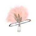 thumbnail image 1 of Headband 20s Theme Headwrap Female Rhinestone Beads Feather Headband Pink Feather, 1 of 8