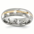 thumbnail image 1 of Edward Mirell Titanium and 14K Yellow Brushed 6mm Band Size 10.5, 1 of 4