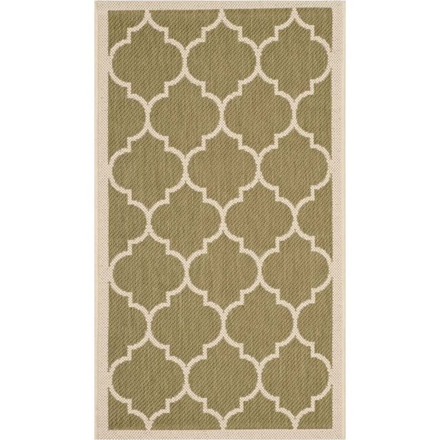 Safavieh Tapis de Cour Vert Intérieur Extérieur - 2 Pieds7 Pouces x 5 Pieds