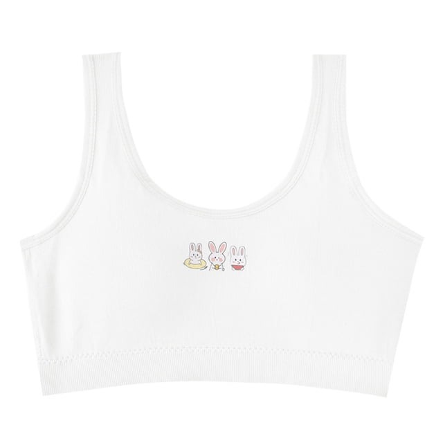 TZEWGL Summer Sports Bra For Middle School Student Racerback Straps Soft Elastic Waistband Spandex For Teen size 12-16T