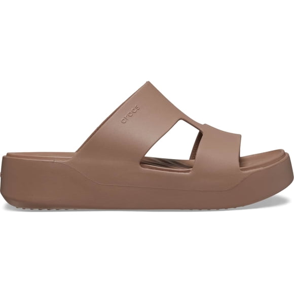 Crocs Sandales à Plateforme à Brides en H Getaway pour Femmes, Latte, W9