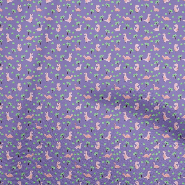 oneOone Velvet Violet Fabric Colorful Dinosaur Cartoon Sewing Material Print Fabric By The Yard 58 Inch Wide