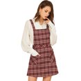 thumbnail image 1 of INSPIRE CHIC Robe Chasuble Trapèze à Carreaux pour Femme avec Boutons Décoratifs, 1 of 7