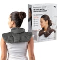 thumbnail image 1 of Heated Neck & Shoulder Wrap by Sharper Image - Microwavable Warm & Cooling Plush Pad with Aromatherapy (100% Natural Lavender & Herb Spa Blend) - Soothing Muscle Pain & Tension Relief Therapy - Gray, 1 of 4