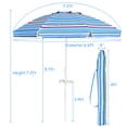 thumbnail image 2 of Costway Parasol de Plage Portable de 7,2 Pi avec Ancre de Sable Inclinable et Porte-Gobelet, avec Sac de Transport, 2 of 10