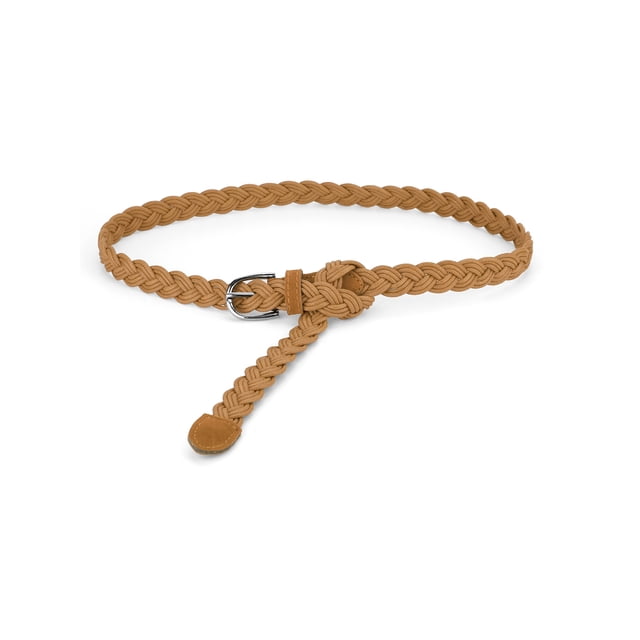 Unique Bargains Women's Adjustable Thin Braided Rope Faux Leather Belts