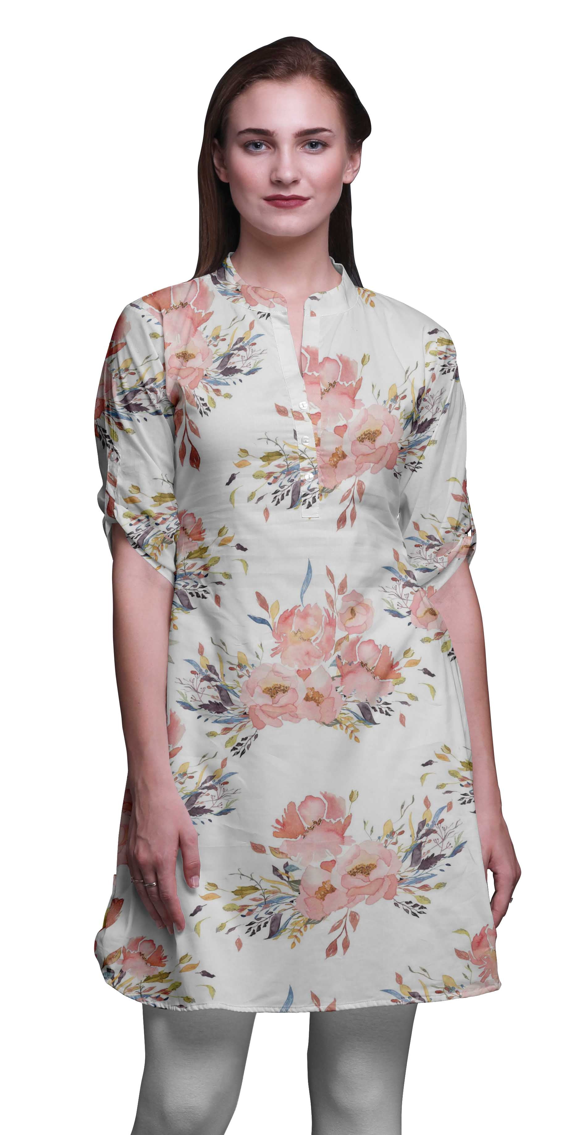 Bimba Printed Kurtis For Women Short Kurti For Girls Straight Tunic Tops