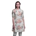 thumbnail image 1 of Bimba Kurti à Manches Retroussables pour Femmes, Col Mandarin Imprimé, Hauts de Kurti Courts, 1 of 6