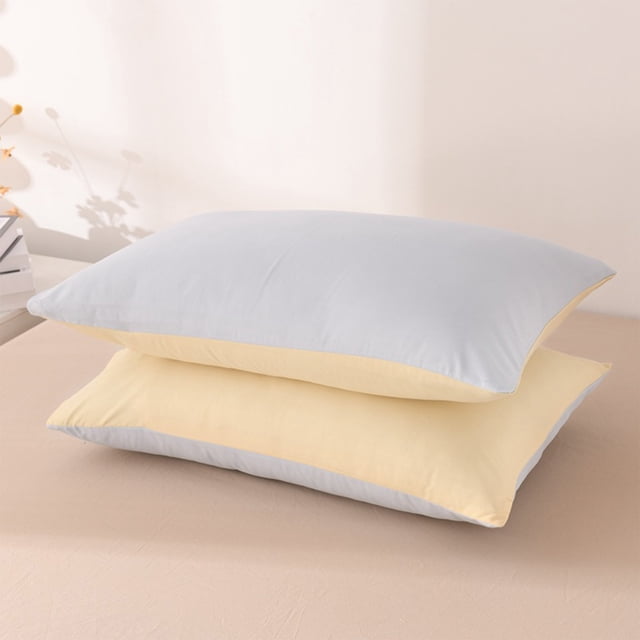 Fiber Pillow Core Isolation Pillow Yellow Cover Hotel Protective Cover Breathable Oil Proof Friendly Household Pillowcase