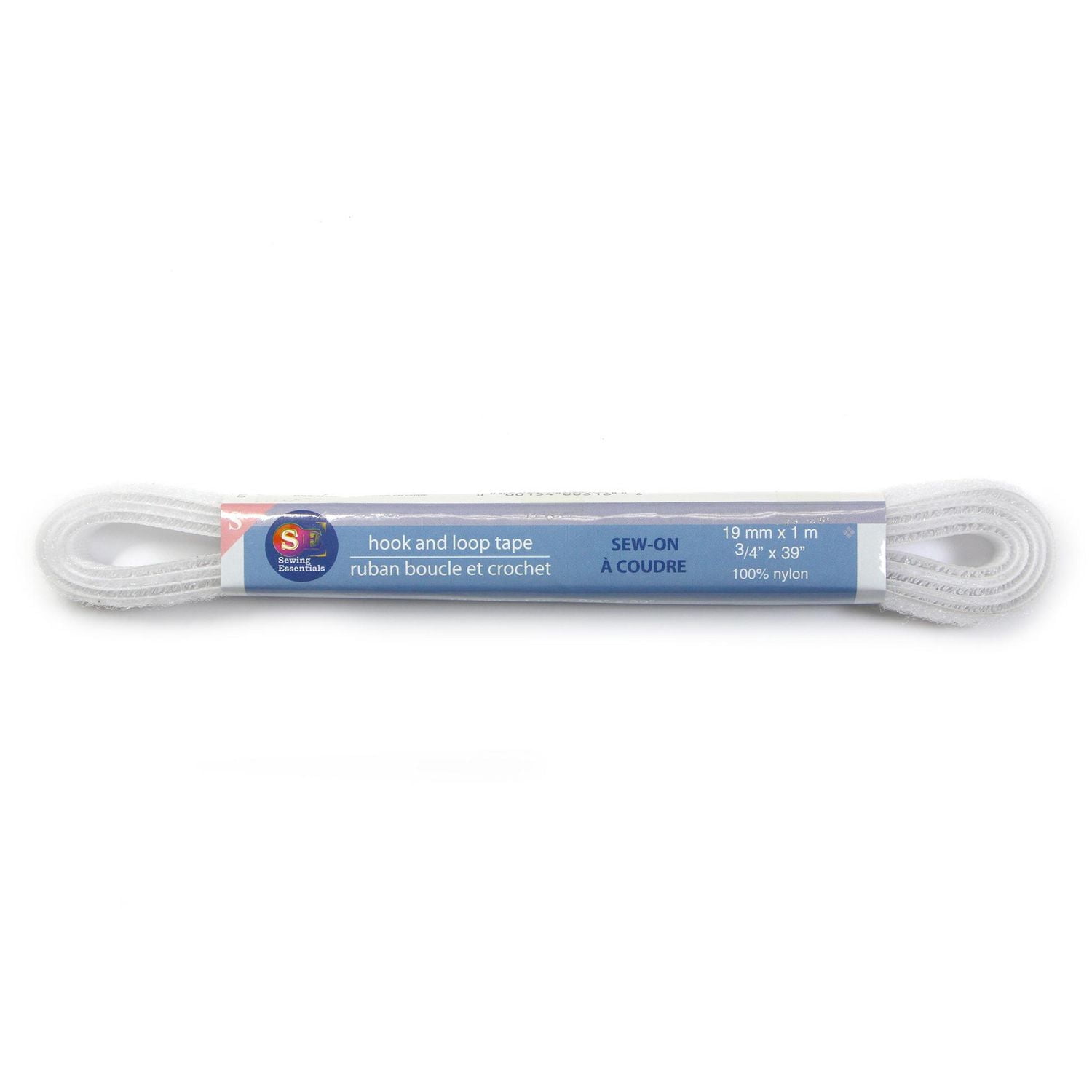 ESPRIT Sew-On Hook and Loop Tape, blanc, 19 mm (0.75 in) × 1 m (1.09 yd)