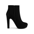 thumbnail image 3 of Unique Bargains Bottines à Talon Bloc Haut pour Femmes à Bout Rond avec Fermeture Éclair Latérale, 3 of 8