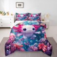 thumbnail image 1 of Erosebridal Girls Axolotl Bedding King Comforter Set, Reversible, Super Cozy 3pcs, 1 of 6