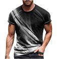 thumbnail image 2 of EGNMCR T-Shirts pour Hommes Col Rond Décontracté Impression Numérique 3D Chandail Entraînement Physique Sports Manches Courtes T-Shirt Blouse Cadeaux pour Hommes, 2 of 4