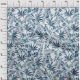 thumbnail image 3 of oneOone Velvet Medium Blue Fabric Tropical Leaf With Abstract Texture Sewing Craft Projects Fabric Prints By Yard 58 Inch Wide, 3 of 4