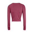 thumbnail image 3 of AherBiu Crop Tops for Women Long Sleeve Wrap Deep V Neck Basic Top Tees Shirts Blouse Solid Color, 3 of 3