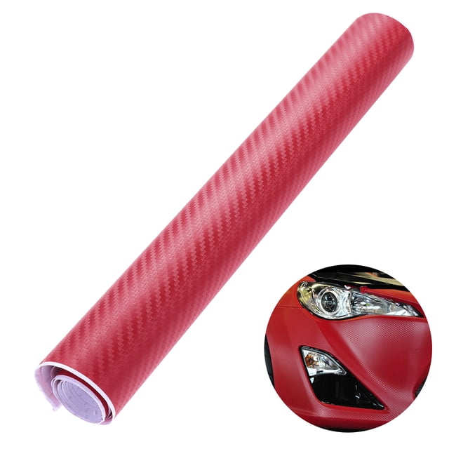 Miangastore 3D Carbon Fiber Wrap Roll DIY Sticker for Car Auto Vehicle Decor 30x127cm (Red)