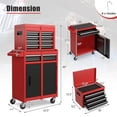 thumbnail image 4 of Costway 2 in 1 Tool Chest & Cabinet with 5 Sliding Drawers Rolling Garage Box Organizer, 4 of 9