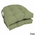 thumbnail image 1 of 16-inch Solid Twill U-shaped Tufted Chair Cushions (Set of 2) - Sage, 1 of 1