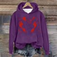 thumbnail image 2 of WEAIXIMIUNG Sweat à Rayures pour Femmes Automne et Hiver 2025 Tendance avec Capuche et Imprimé Lettre, 2 of 4