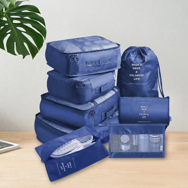 LSLJS Packing Cubes 8 Sets Travel Luggage Organizers Include Shoe Storage Bag Convenient Packing Pouches for Travellers, Storage Boxes