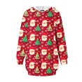 thumbnail image 4 of TIMIFIS Robe Chandail à Capuche Imprimé de Noël Laid pour Femmes Robe Midi Ample à Manches Longues avec Poche Cadeaux de Noël pour Femmes, 4 of 6