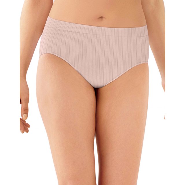 Bali Womens One Smooth U All-Around Smoothing Hi-Cut Panty, 7, Gloss Rib