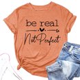 thumbnail image 4 of WEIYLL T-Shirts Women Short Sleeve Letter Print Orange Tops Sizes M, 4 of 4