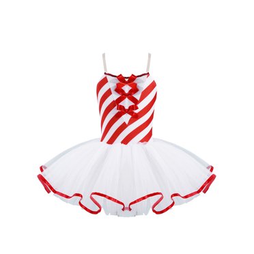 YiZYiF Kids Girls Christmas Santa Elf Costumes Mrs Santa Claus Costumes Figure Ice Skating Shiny Metallic Tutu Dress Tutu Red 12