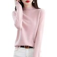 thumbnail image 1 of Women‘s Wool Sweaters Mock Turtle Neck Lightweight Long Sleeve Cozy Warm Fall Winter Pullover Tops, 1 of 7