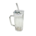 thumbnail image 2 of Tasse d'Eau en Verre avec Poignée, Couvercle et Paille Réutilisable, Tasse à Boisson en Verre Trempé Transparent Sans Plomb, 250 ml, 2 of 7