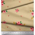 thumbnail image 2 of Soimoi polyester Crepe Fabric Leaves & Rose Flower Fabric Prints By Yard 42 Inch Wide, 2 of 3