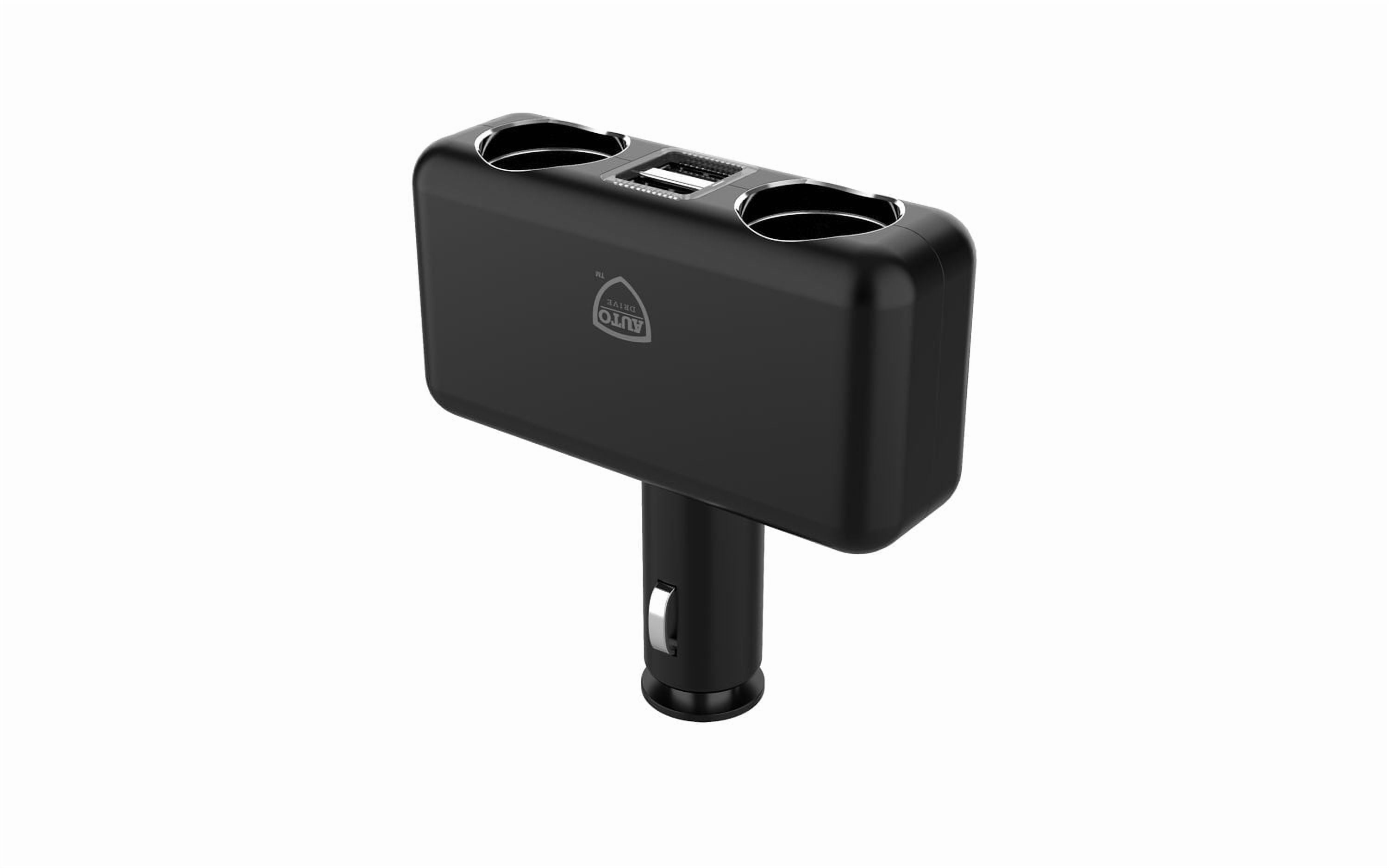 Adaptateur de prise allume-cigare AutoDrive double 12 V / 24 V avec deux ports de charge USB, compatible avec les smartphones et les tablettes