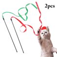 thumbnail image 2 of 2PCS Cat Teaser Interactive Funny Pattern Cat Wand Cat Interactive Toy for Xmas, 2 of 10