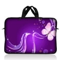 thumbnail image 1 of LSS Laptop Sleeve Bag 10.2 Inch Purple Butterfly Floral Neoprene Case, 1 of 1