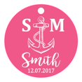 thumbnail image 1 of 100 PCS Personalized Initial with Anchor Wedding Favor Gift Paper Tags Custom Made Round Hang Tags, 1 of 1